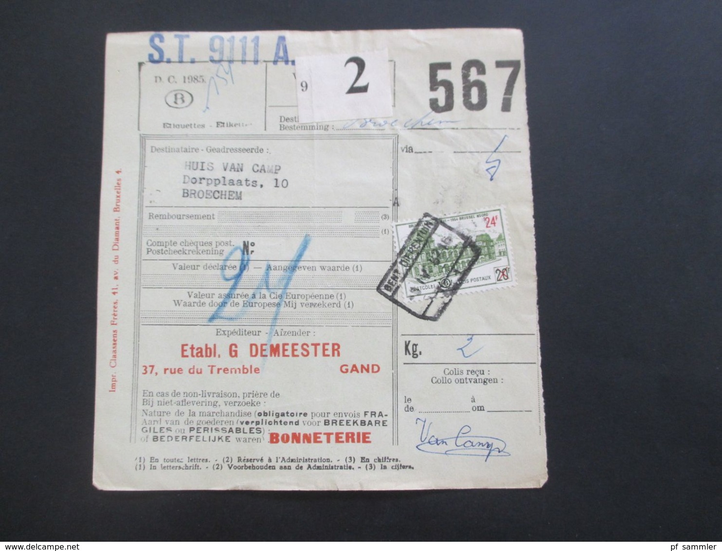 Belgien 1962 / 63 Bahnpost / Paketkarten 26 Stk. Verschiedene Stempel / Stöberposten - Cartas & Documentos