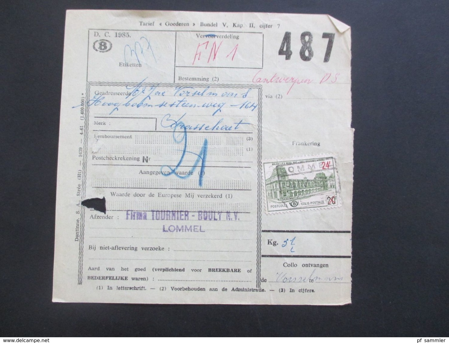 Belgien 1962 / 63 Bahnpost / Paketkarten 26 Stk. Verschiedene Stempel / Stöberposten - Cartas & Documentos