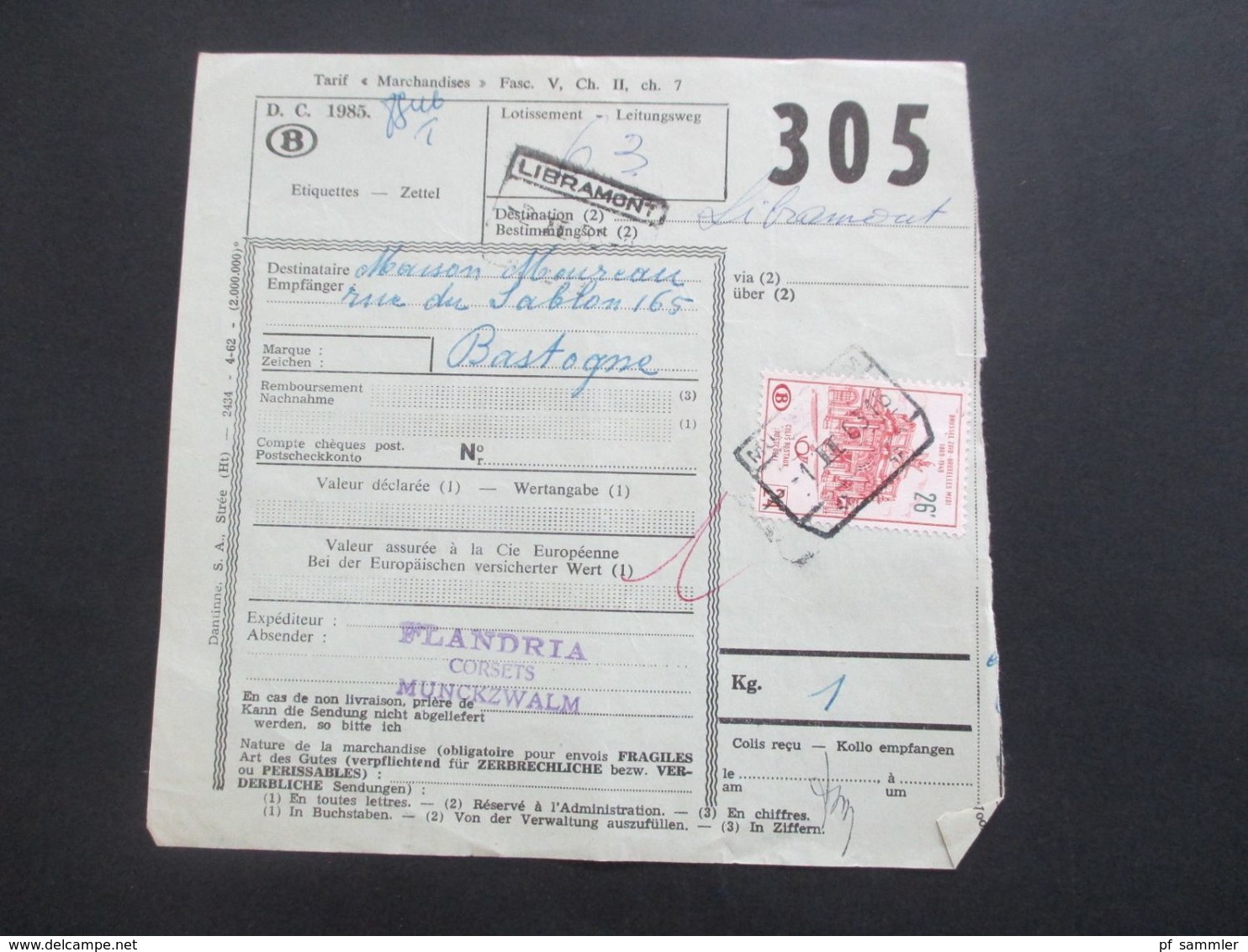 Belgien 1962 / 63 Bahnpost / Paketkarten 26 Stk. verschiedene Stempel / Stöberposten