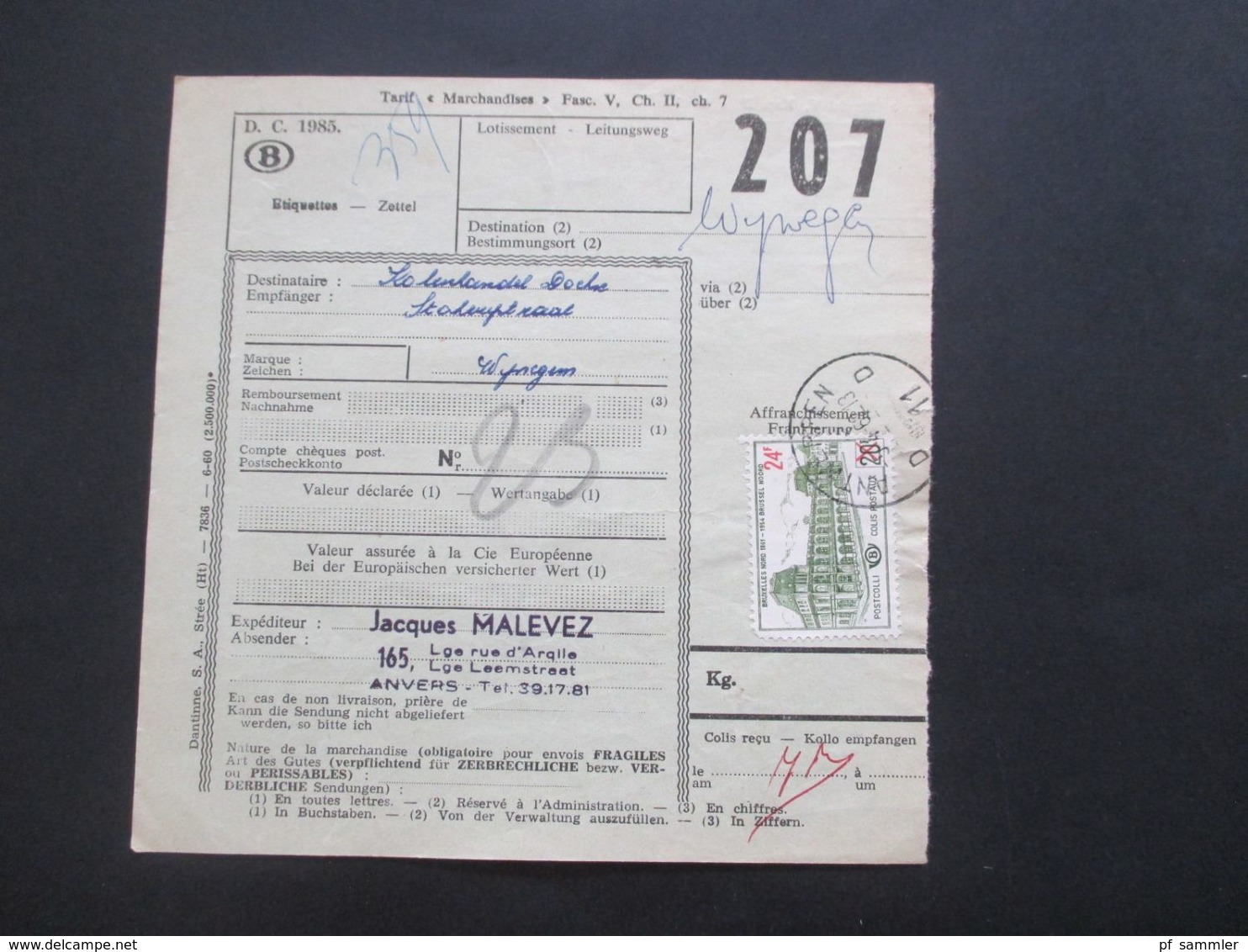 Belgien 1962 / 63 Bahnpost / Paketkarten 26 Stk. verschiedene Stempel / Stöberposten