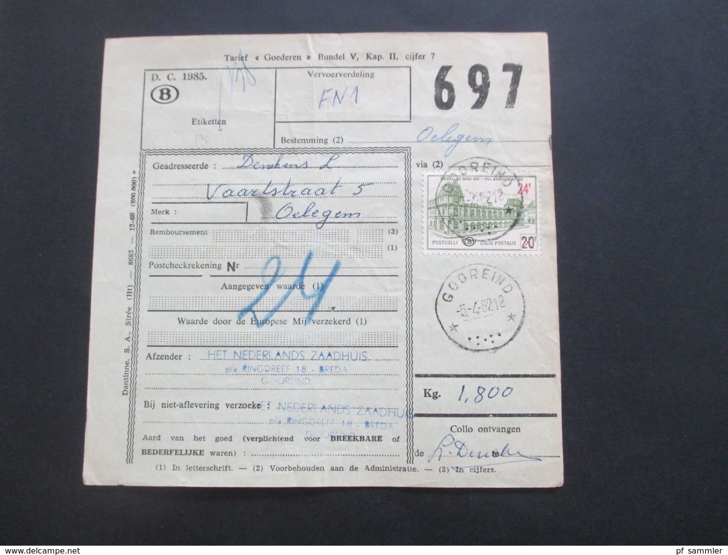 Belgien 1962 / 63 Bahnpost / Paketkarten 26 Stk. verschiedene Stempel / Stöberposten