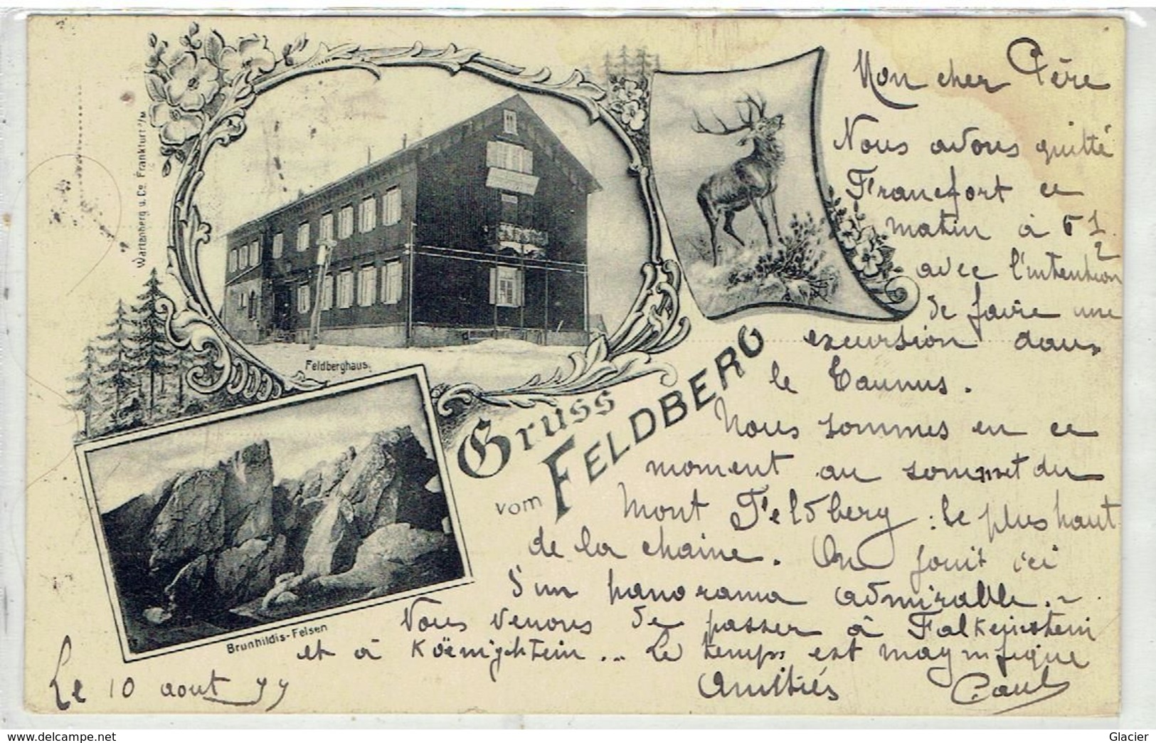 Grüss Aus FELDBERG - Feldberghaus - Brunhildis-Felsen - 1899 - Feldberg