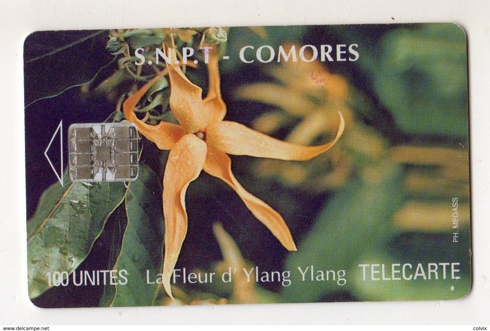 COMORES REF TELECARTE  S.N.P.T MV CARDS COM-11 YLANG YLANG FLEUR 100 U - Komoren