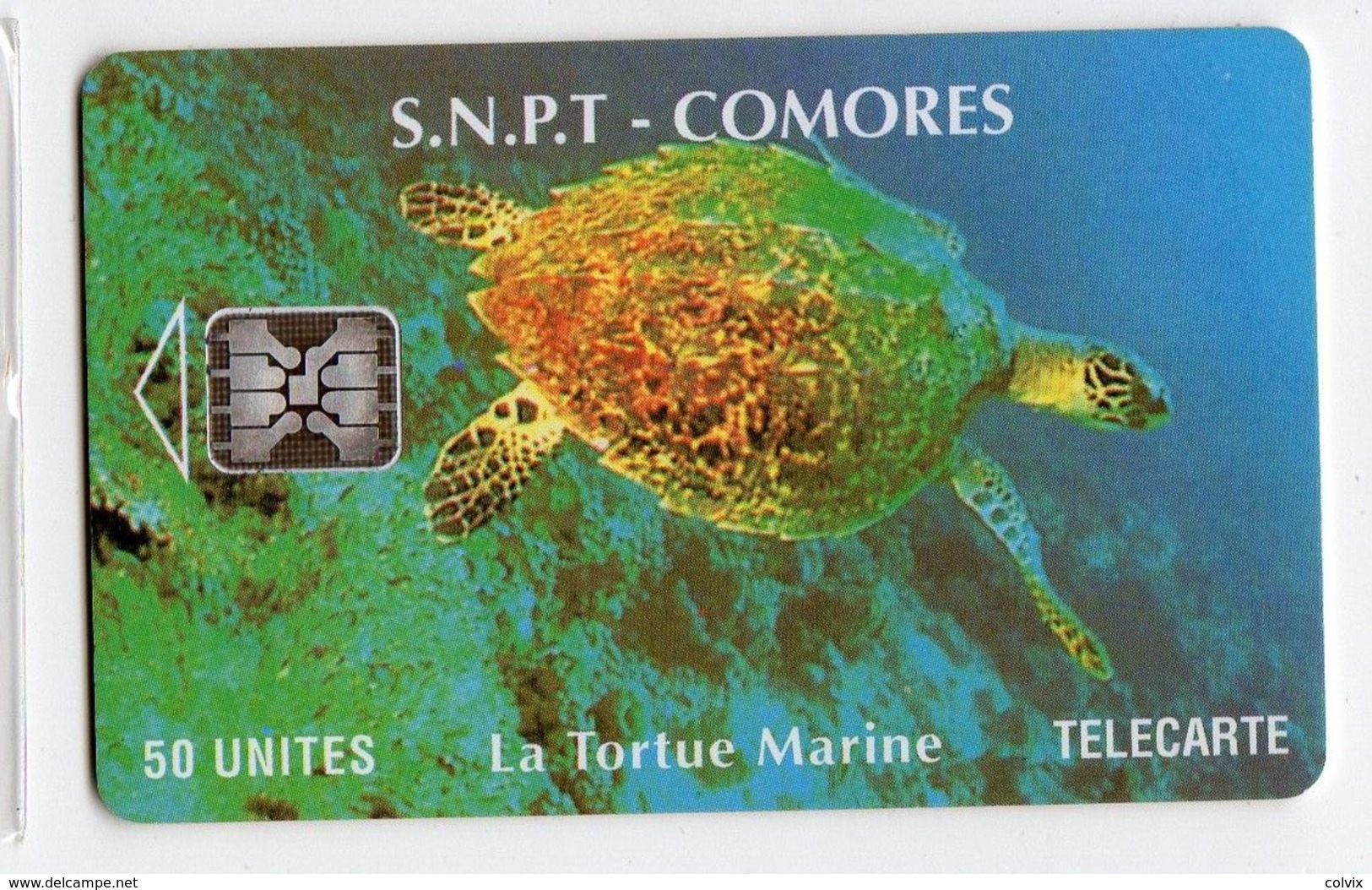 COMORES TELECARTE S.N.P.T REF MV CARDS COM-9 TORTUE 50 U Date 1994 - Comoros