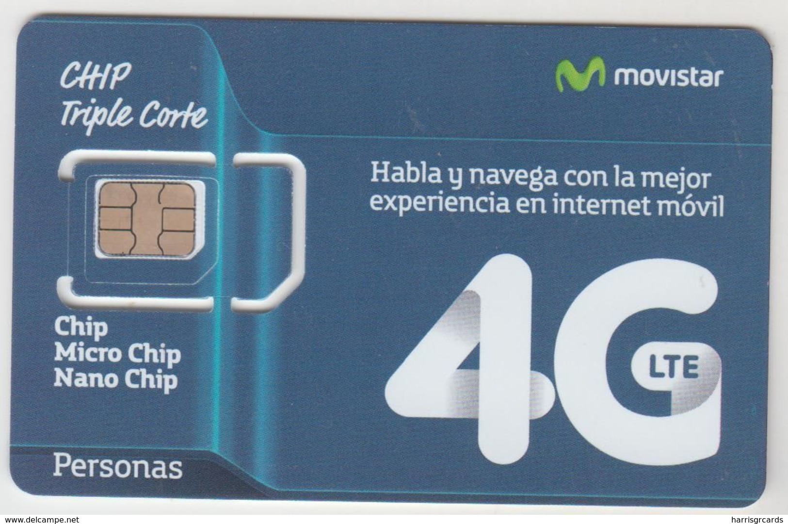 CHILE - Movistar 4G LTE Personas, GSM Card, Mint - Chile