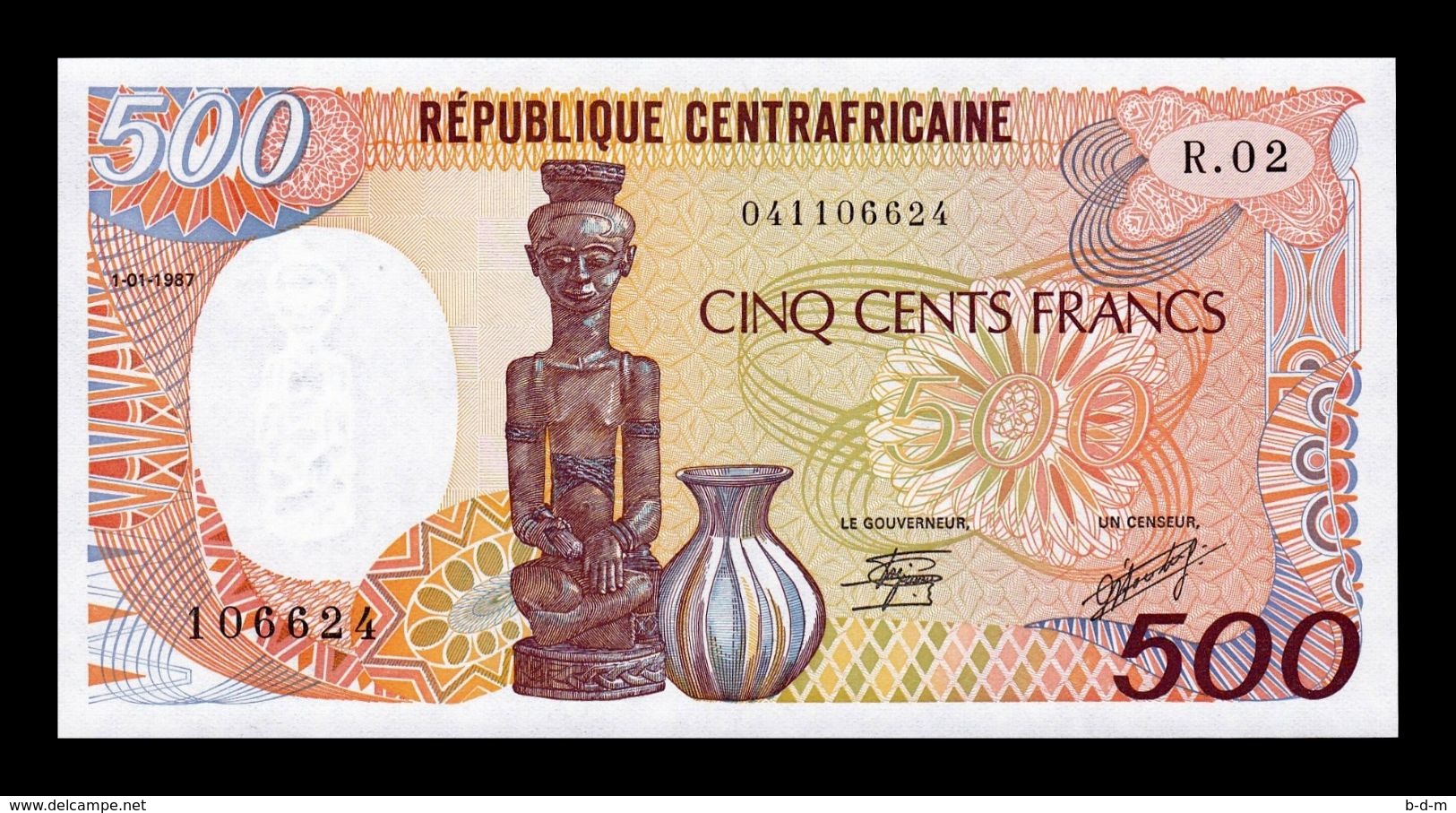 Rep. Centroafricana Central African Republic 500 Francs 1987 Pick 14c  SC UNC - Centrafricaine (République)
