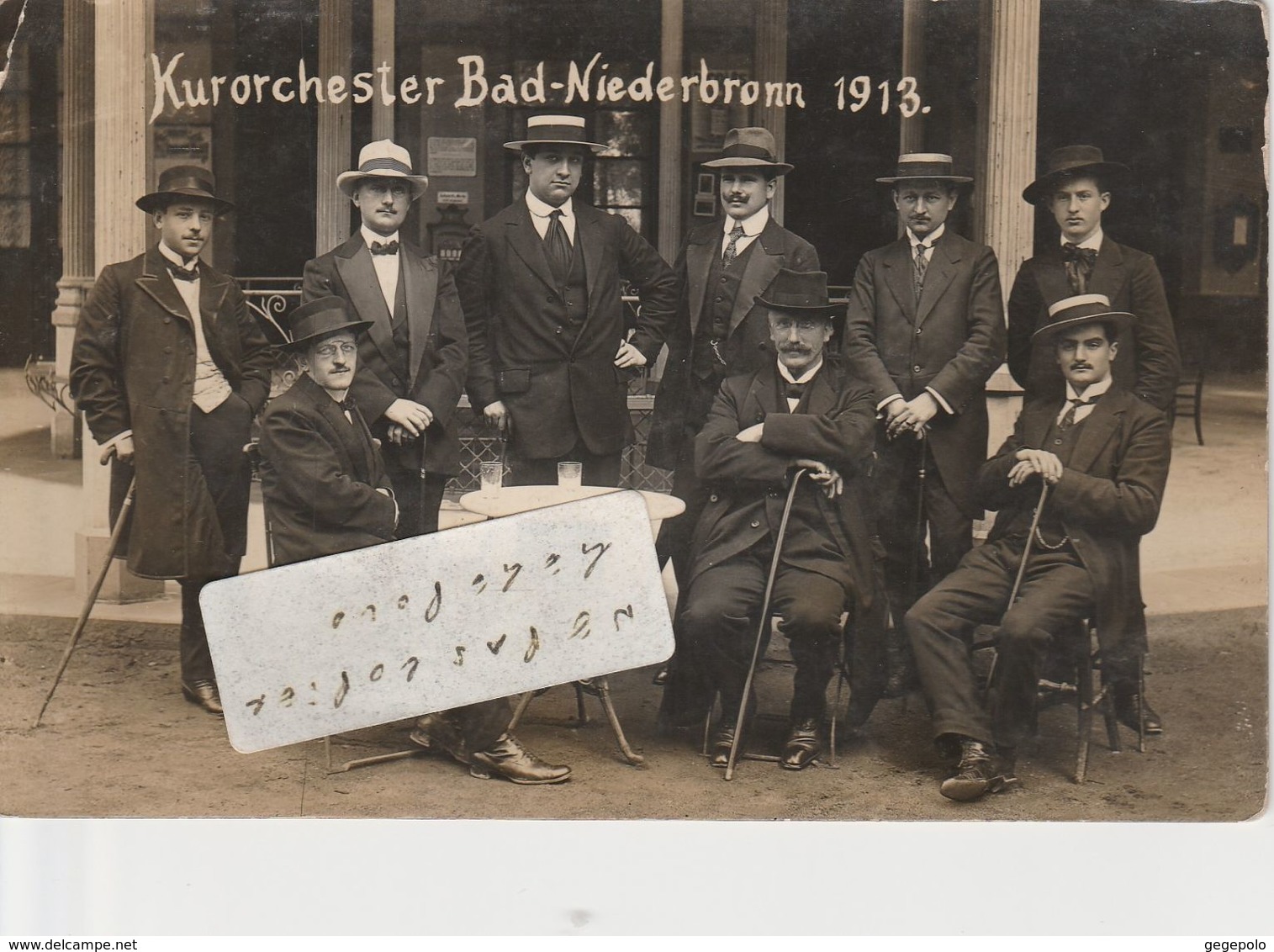 BAD-NIEDERBRONN - Kurorchester / Un Orchestre De Salon En 1913       ( Carte-photo ) 1/2 - Niederbronn Les Bains