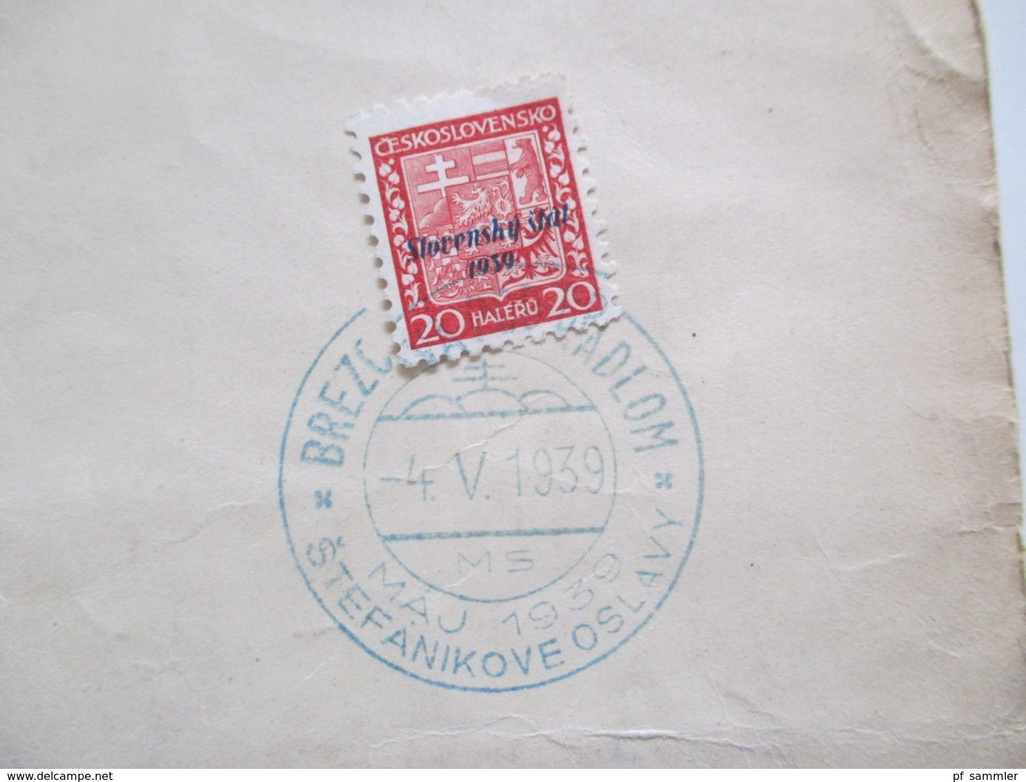 Slovenska Posta / CSSR Marken Mit Aufdruck Slovensky 1939 Sonderblatt Mit SST Brezova Rod Radlom Autoposta - Briefe U. Dokumente