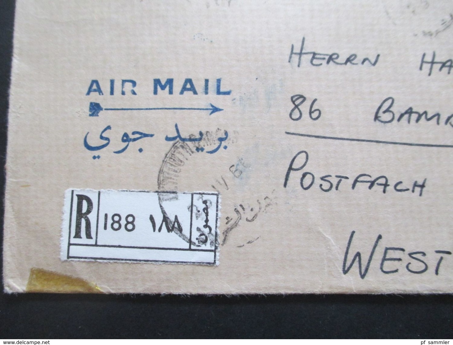 Libanon 1966 Einschreiben Air Mail / Luftpost Roter Stempel L2 Nicht Gestellungspflichtig! Liban - Libano