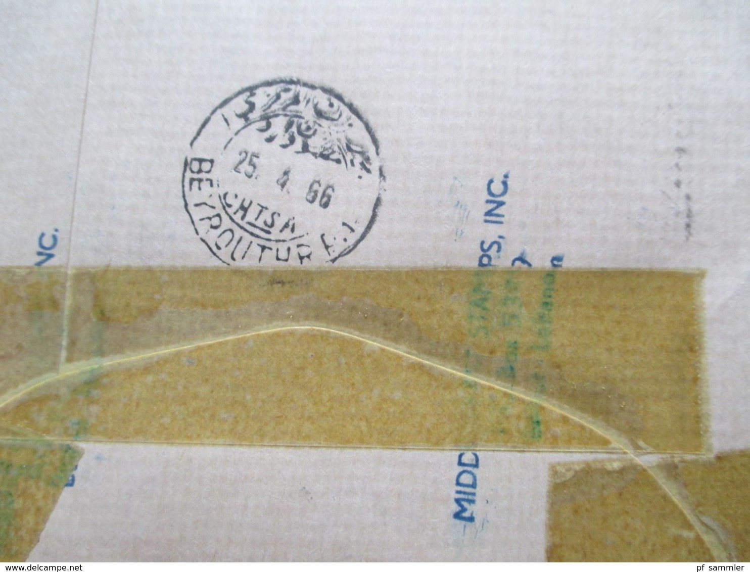 Libanon 1966 Einschreiben Air Mail / Luftpost Roter Stempel L2 Nicht Gestellungspflichtig! Liban - Líbano