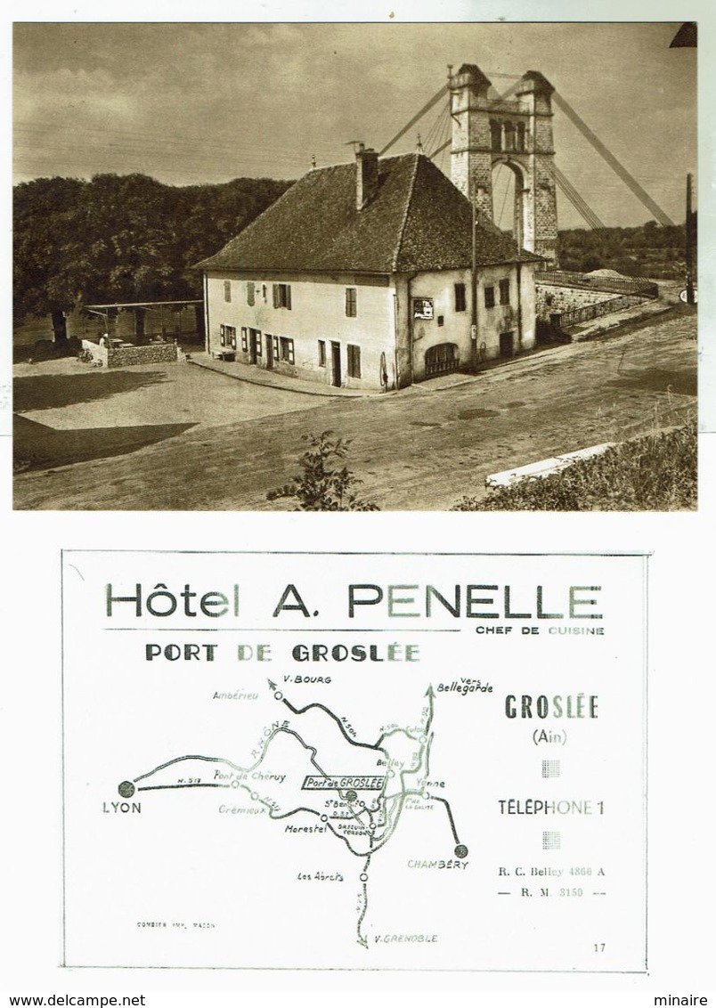 Port De GROSLEE - Hôtel Penelle - Carte Publicitaire - Format 10.5x14.5- Bon état - Non Classés