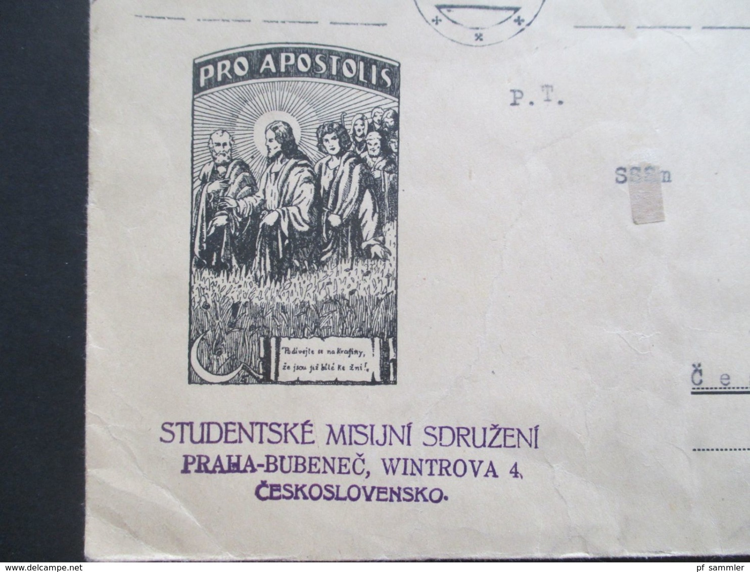CSSR 1936 Studentika Pro Apostolis / Studentske Misijni Sdruzeni Praha - Ceske Budejovice - Briefe U. Dokumente