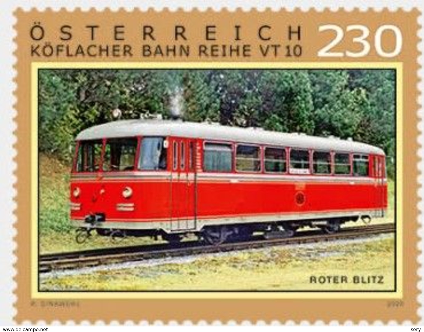 Austria 2020 1 V MNH Roter Blitz – Graz-Koflach Railway Class VT 10 Railway. Locomotive - Trains