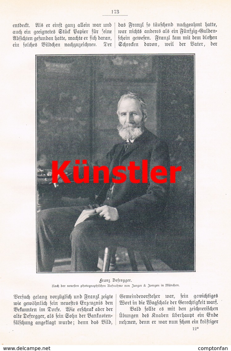 A102 547 - Franz Defregger 70.Geburtstag Artikel Mit 4 Bildern 1905 !! - Schilderijen &  Beeldhouwkunst