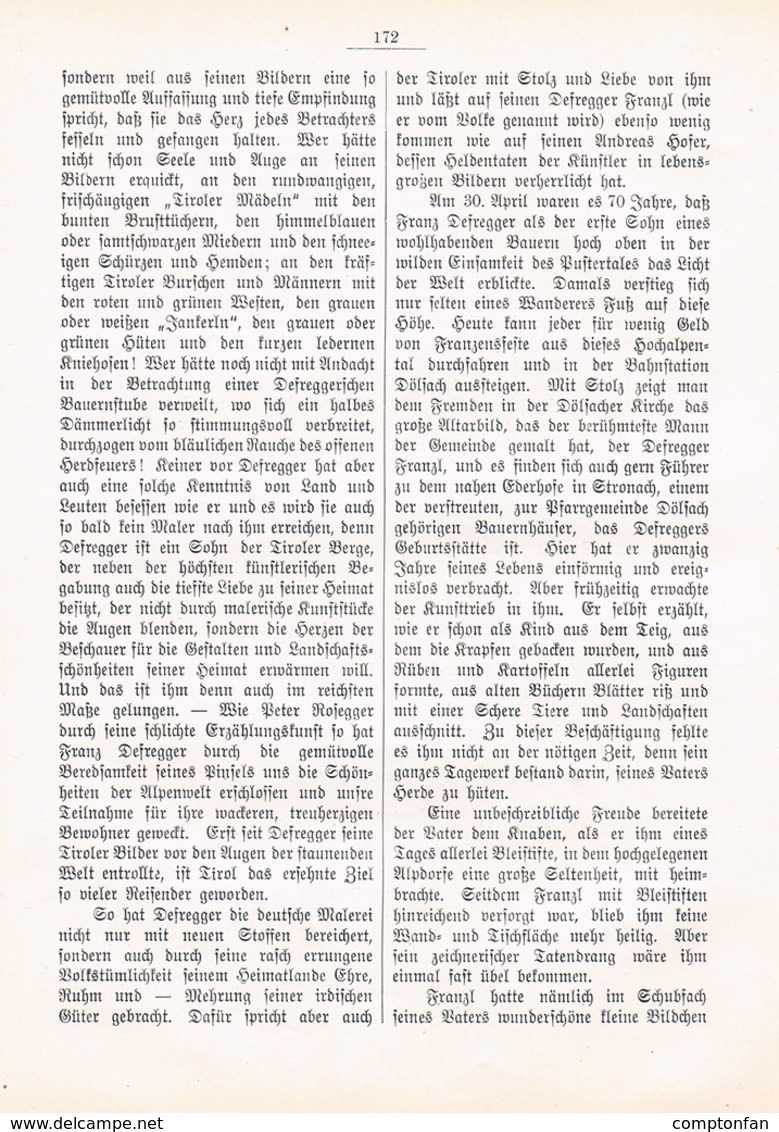 A102 547 - Franz Defregger 70.Geburtstag Artikel Mit 4 Bildern 1905 !! - Schilderijen &  Beeldhouwkunst