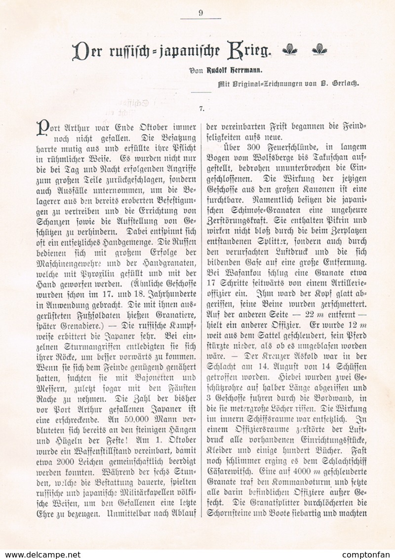 A102 549 Rudolf Herrmann Russisch Japanische Krieg Artikel Mit 2 Bildern 1905 !! - Polizie & Militari