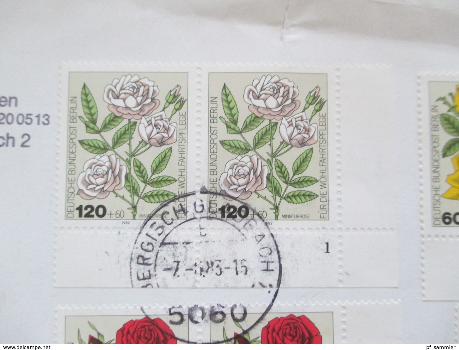 Berlin 1982 Wohlfahrt Gartenrosen Nr. 680 - 683 Satzbrief Alles Eckrandpaare Mit Formnummern 1 Oder 2 Wertbrief - Storia Postale