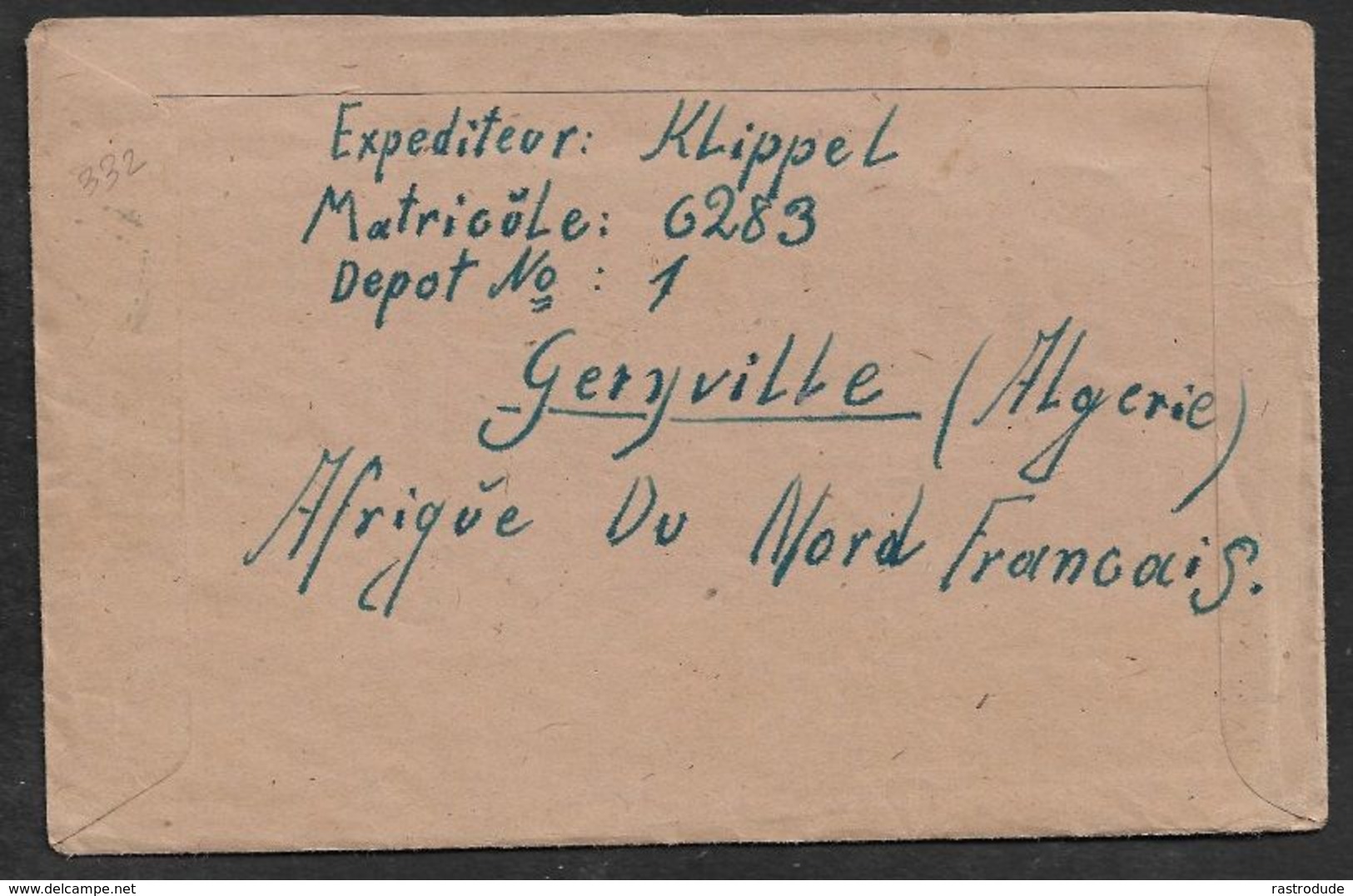 1945  PRISONNIERS DE GUERRE - KGF POST - LAGER GERYVILLE ,ALGERIE A MEISSEN M. CONTENU - Cartas & Documentos