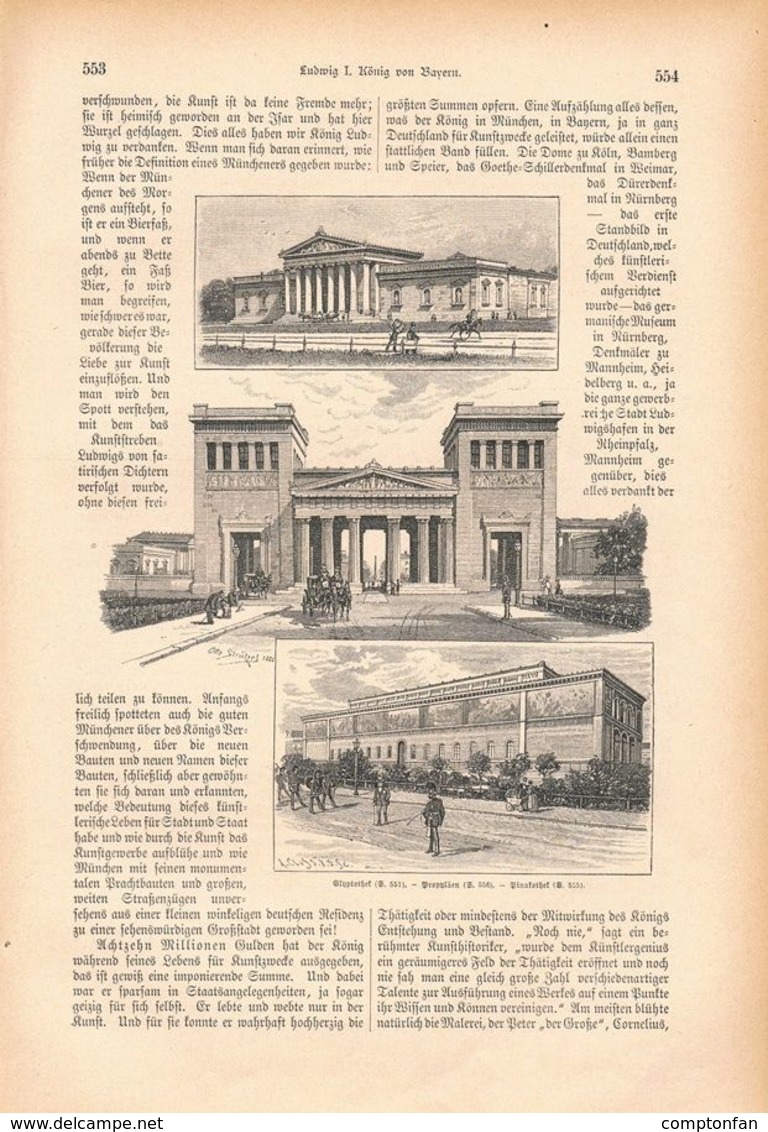 A102 046 - Ludwig I. König Von Bayern München Artikel Mit 14 Bildern Von 1887 !! - Hedendaagse Politiek