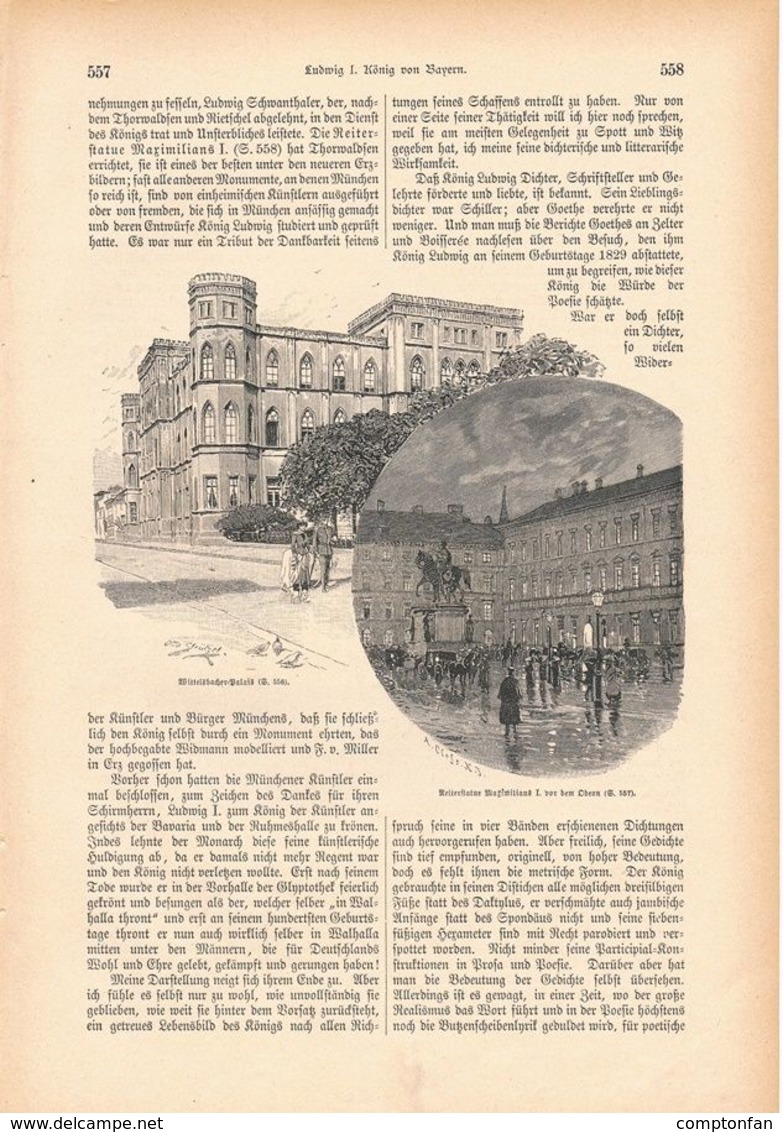 A102 046 - Ludwig I. König Von Bayern München Artikel Mit 14 Bildern Von 1887 !! - Hedendaagse Politiek