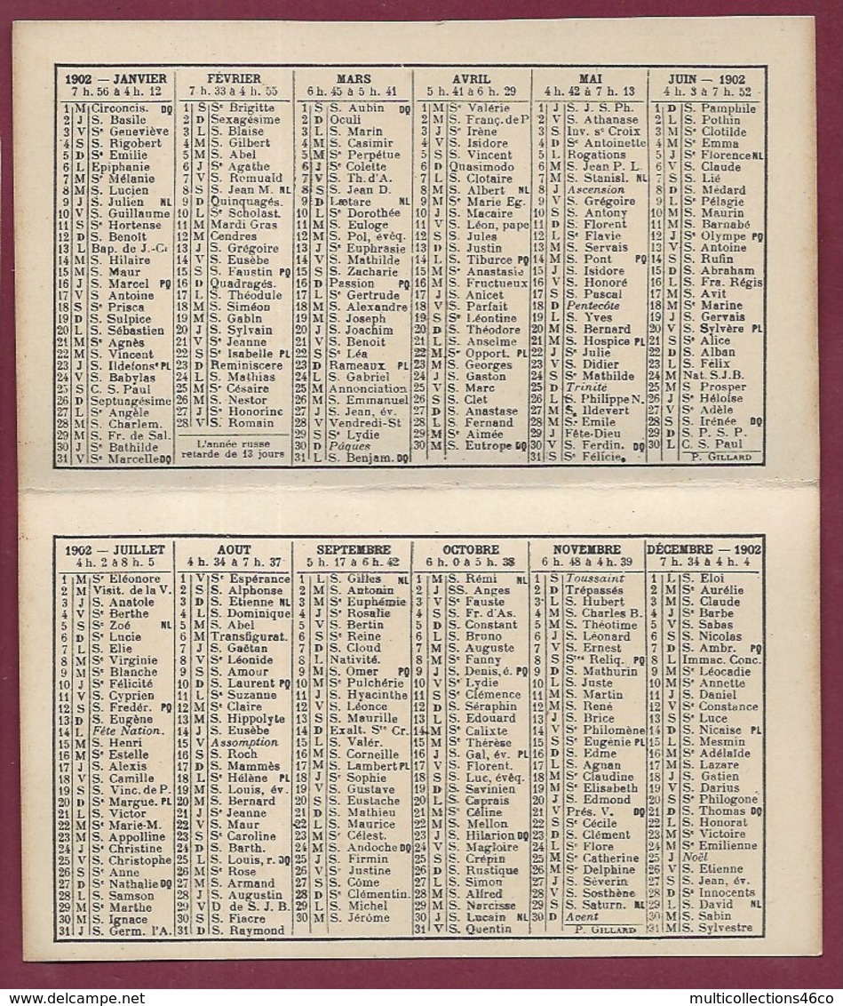 050620 - CALENDRIER PETIT FORMAT 1902 Image Pieuse 12 Mois Pl 84 DP - Pélerinage De La Vie édition Pontificale - Kleinformat : 1901-20