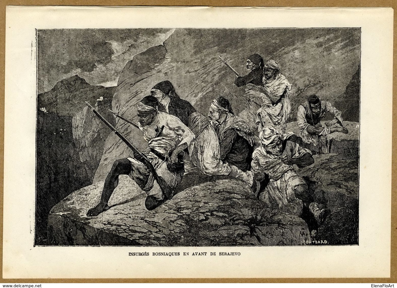 Russian-Turkish War 1878 Bosnia Bosnians Sarajevo Insurgents Partisans Militia - Prints & Engravings