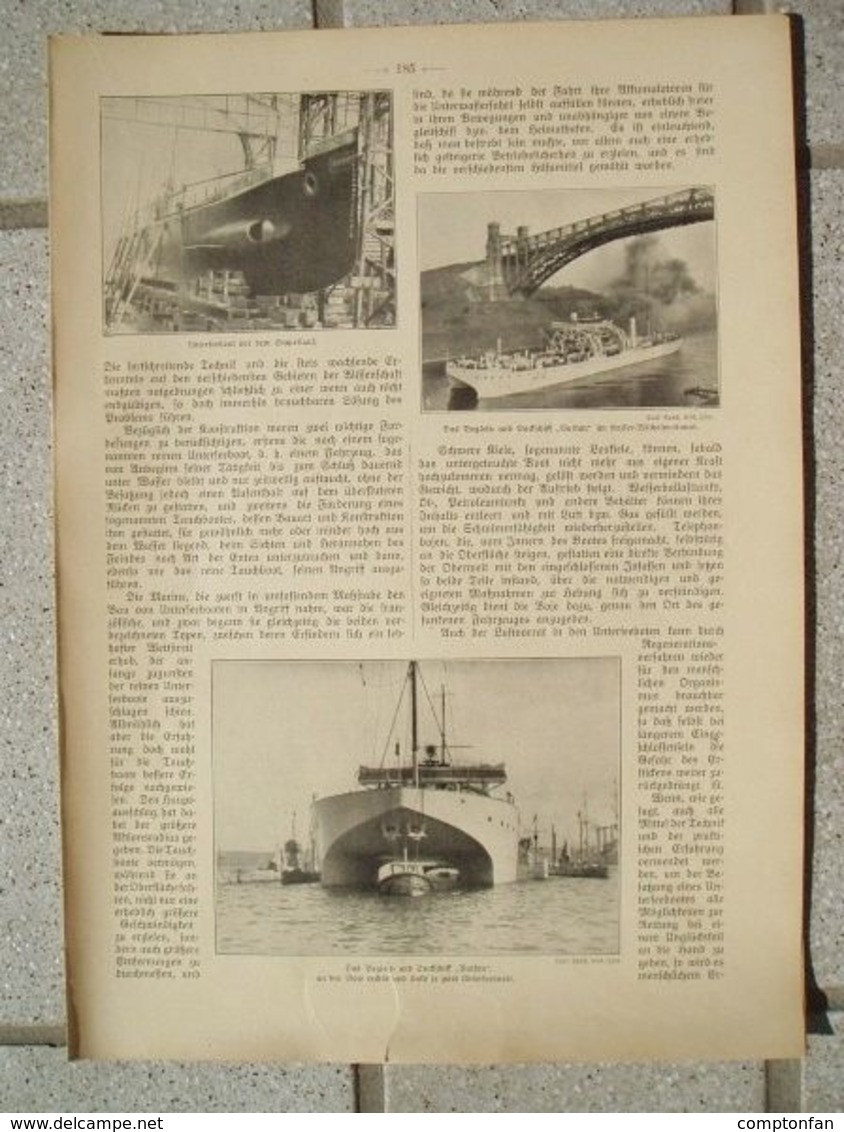 A102 074 Unterseeboote Vulkan Werft Bremen Artikel Mit 10 Bildern Von 1911 !! - Barche