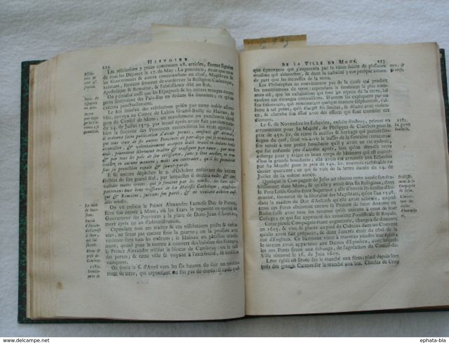 Histoire de la ville de Mons. 1725. Chez Jean-Nicolas Varret, rue de la Clef à Mons