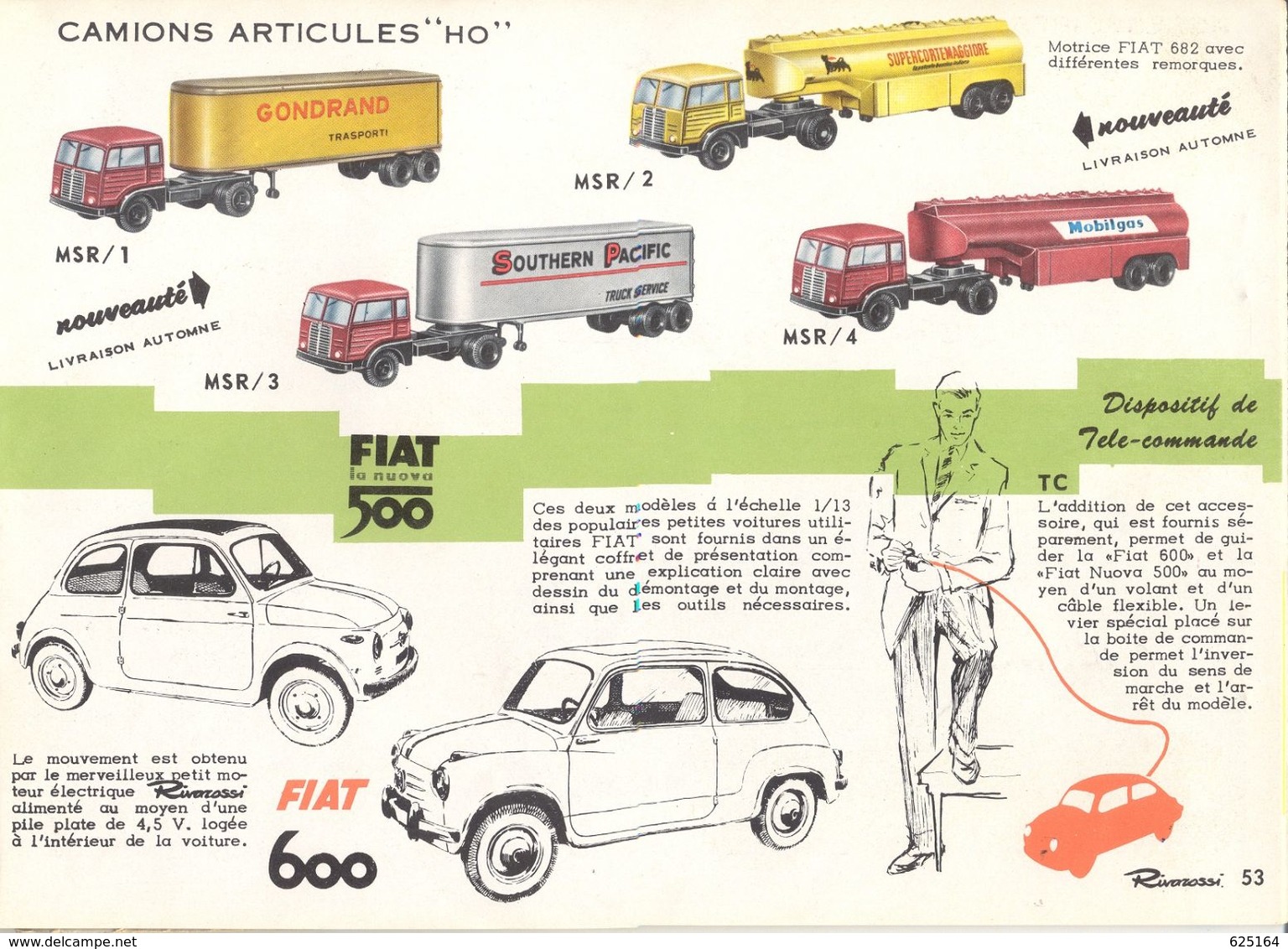 Catalogue RIVAROSSI 1960 HO - FIAT 500 FIAT 600 1/13 - French