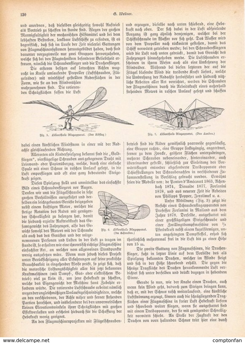 A102 095 Luftschiffahrt Lilienthal Ballon 1 Artikel Mit 9 Bildern Von 1894 !! - Verkehr