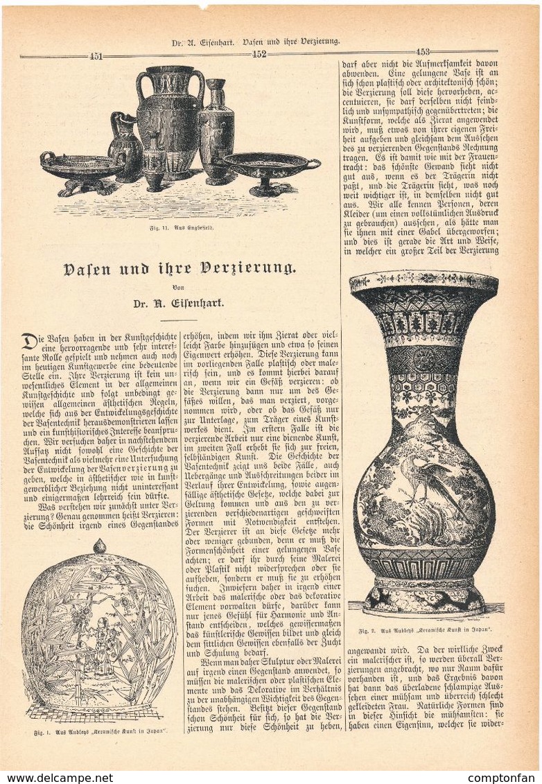 A102 101 - Vasen Keramik Japan China 1 Artikel Mit Ca.20 Bildern Von 1889 !! - Other & Unclassified