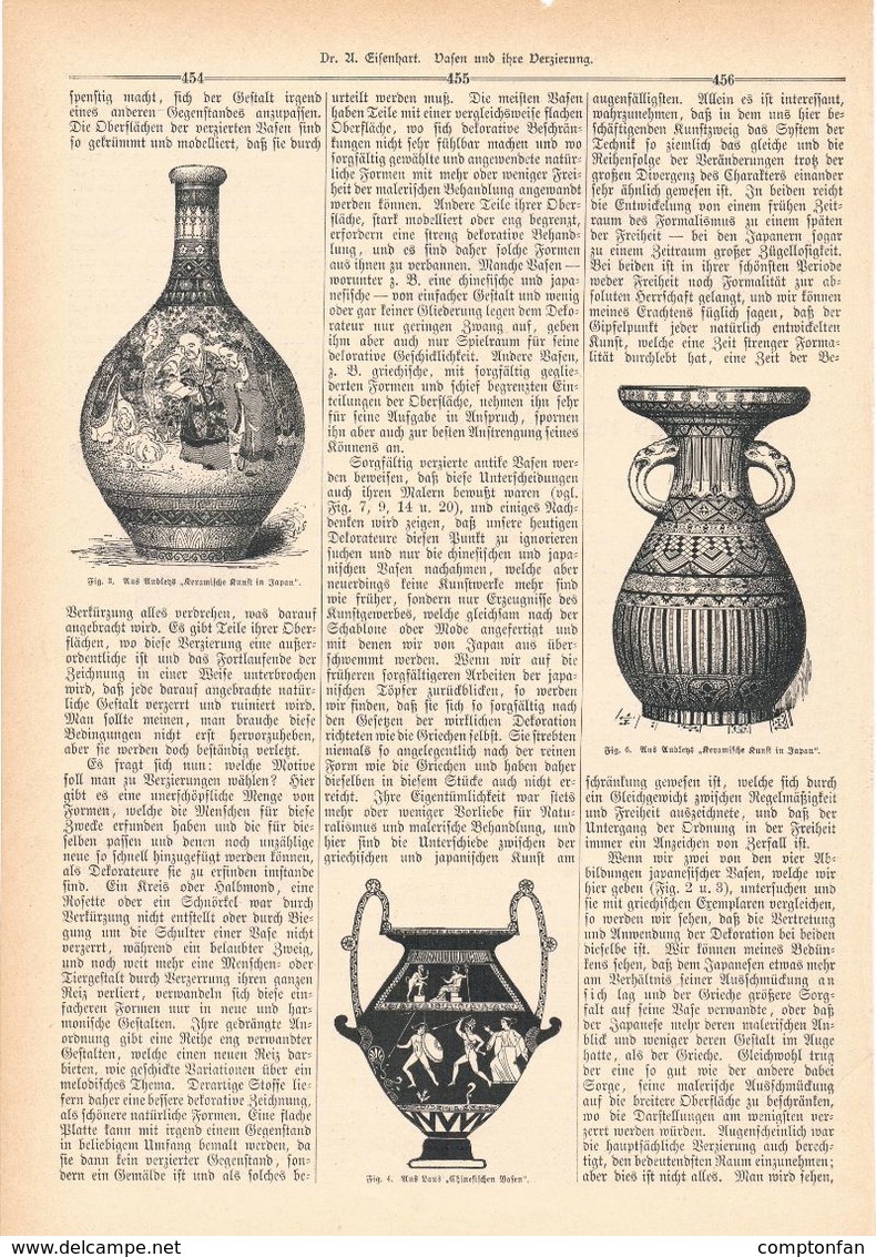 A102 101 - Vasen Keramik Japan China 1 Artikel Mit Ca.20 Bildern Von 1889 !! - Otros & Sin Clasificación