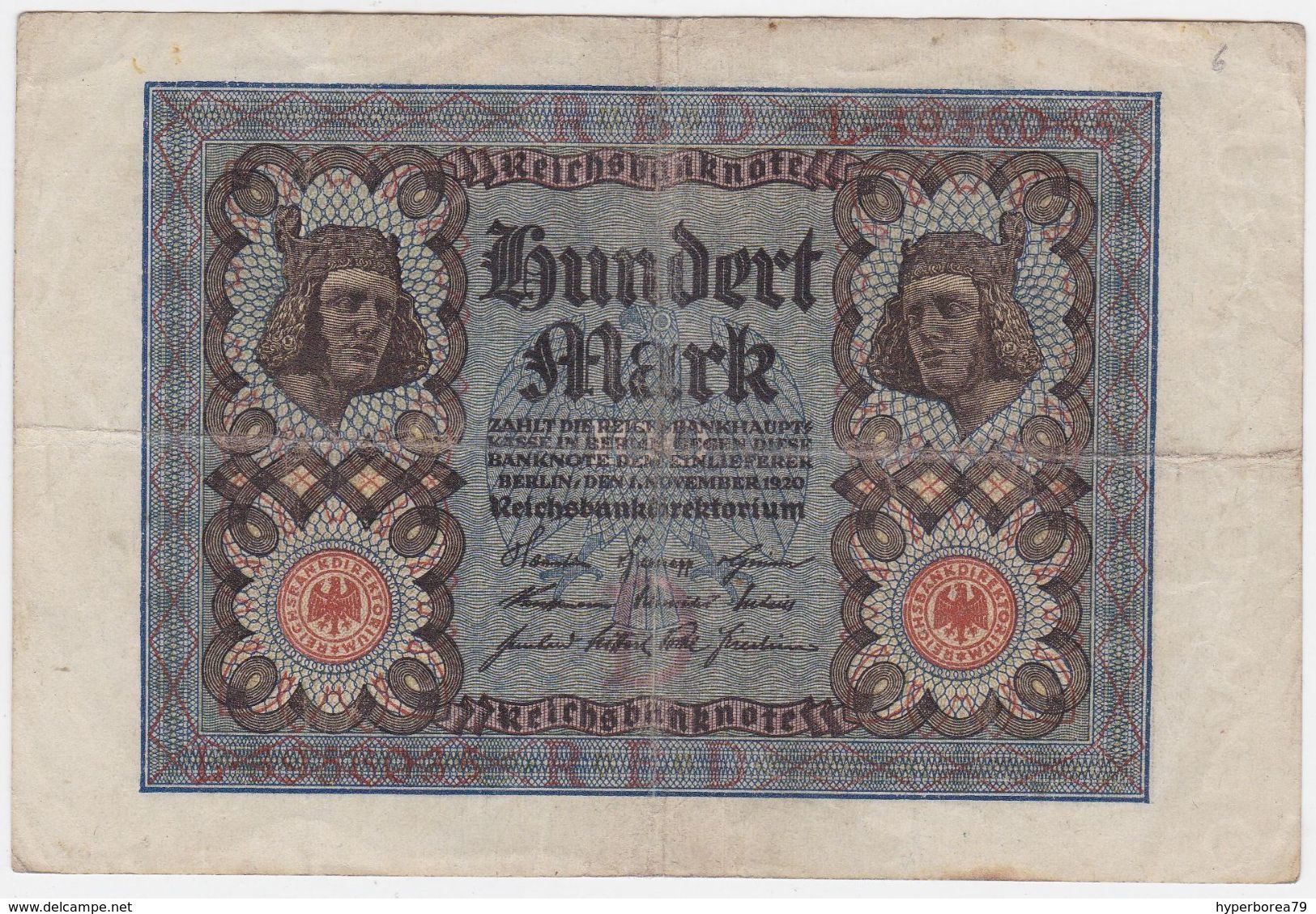 Germany P 69 A - 100 Mark 1.11.1920 - Fine - 100 Mark