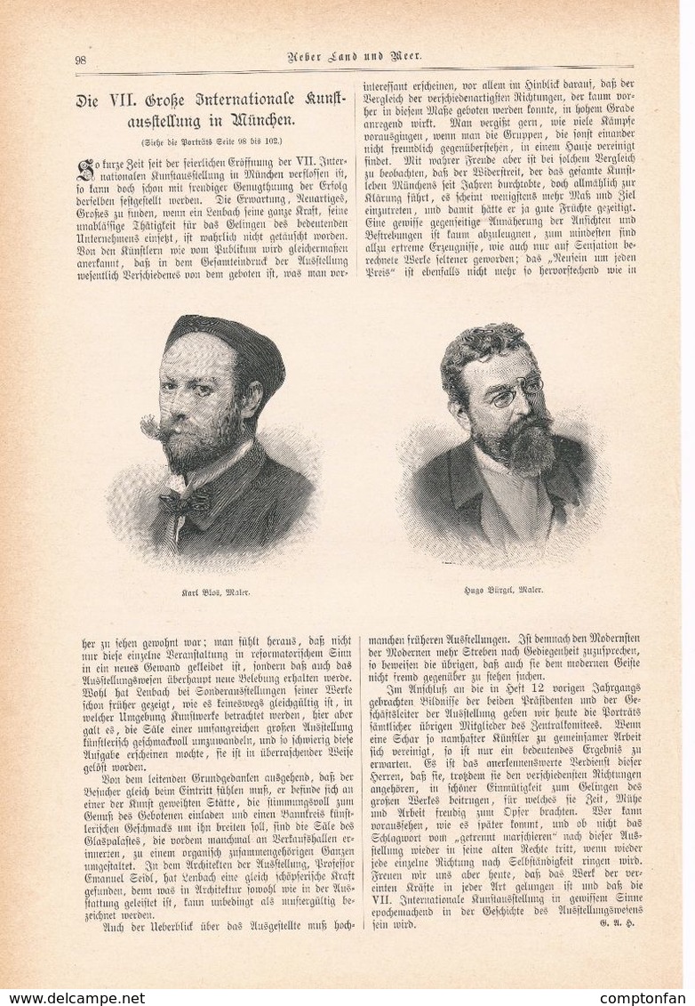 A102 106 - VII. Internationale Kunstausstellung München 1 Artikel Ca.25 Bildern Von 1897 !! - Autres & Non Classés