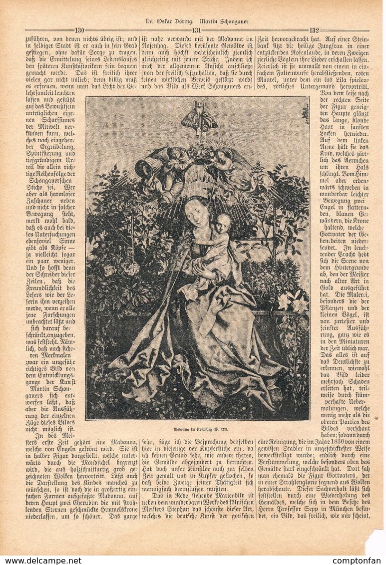 A102 108 - Martin Schongauer 1 Artikel Ca.8 Bildern Von 1890 !! - Malerei & Skulptur