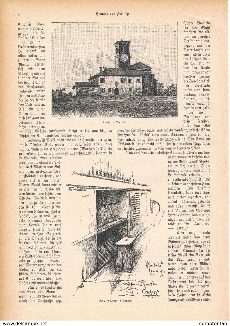 A102 112 Giuseppe Verdi 1 Artikel Ca.6 Bildern Von 1894 !! - Música