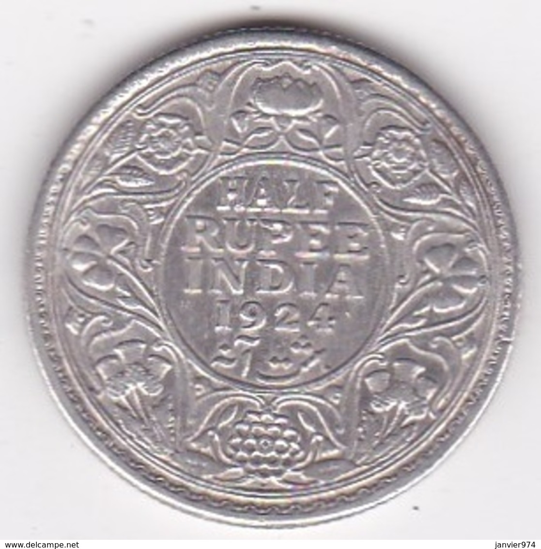 BRITISH INDIA. HALF RUPEE 1924. GEORGE V. ARGENT /SILVER. KM# 522 - India