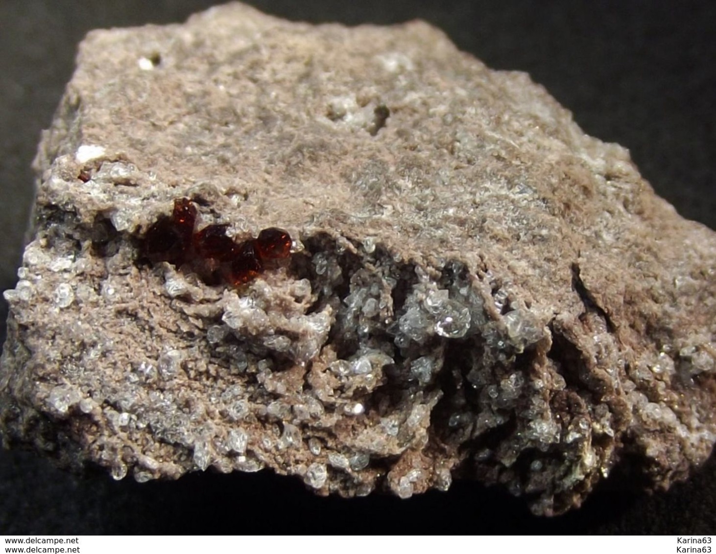 Spessartite With Clear Colorless Topaze (  2 X 2 X 1 Cm) - East Grants Ridge - Cibola County - New Mexico USA - Minéraux
