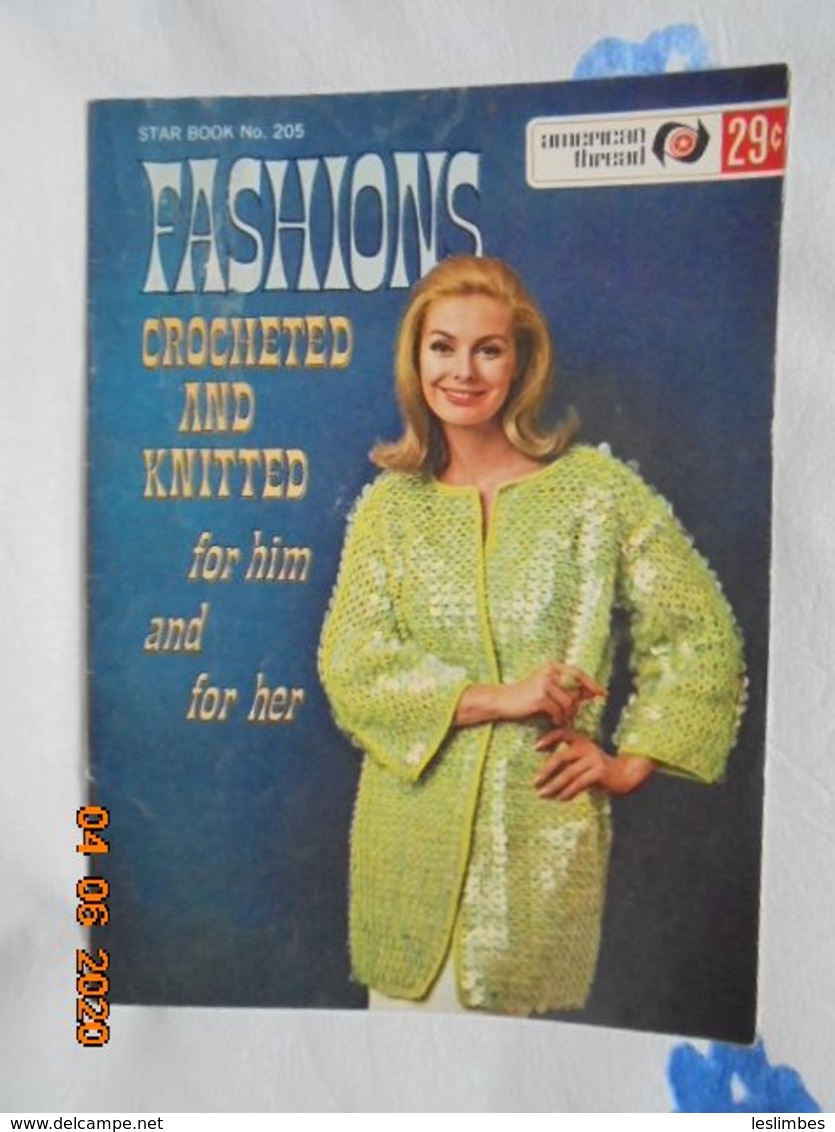 Star Book No. 205 :  Fashions Crocheted And Knitted For Him And For Her. American Thread Co. - Loisirs Créatifs