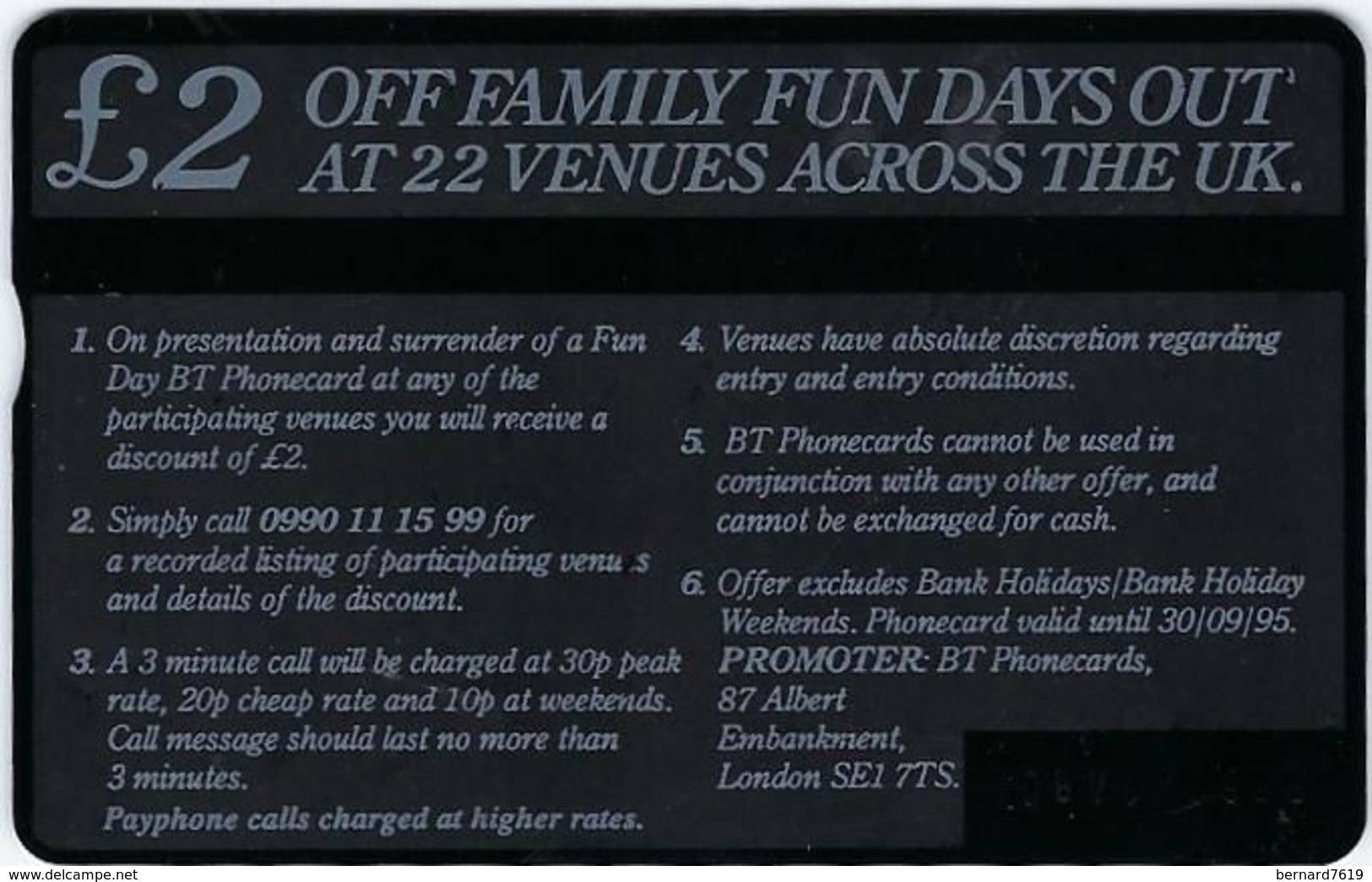 Telecartes Royaume-uni  Save  L 2   Bt Phonecard    Onfamily Fun Days Out With This Card See Reverse For Details - To Identify