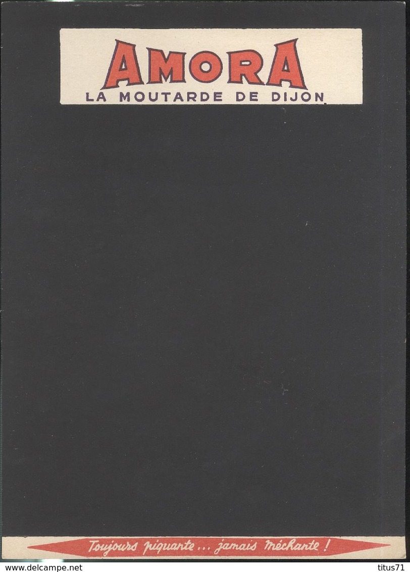 Ardoise Publicitaire Cartonnée - Amora - La Moutarde De Dijon - Très Bon état - Kaffee & Tee