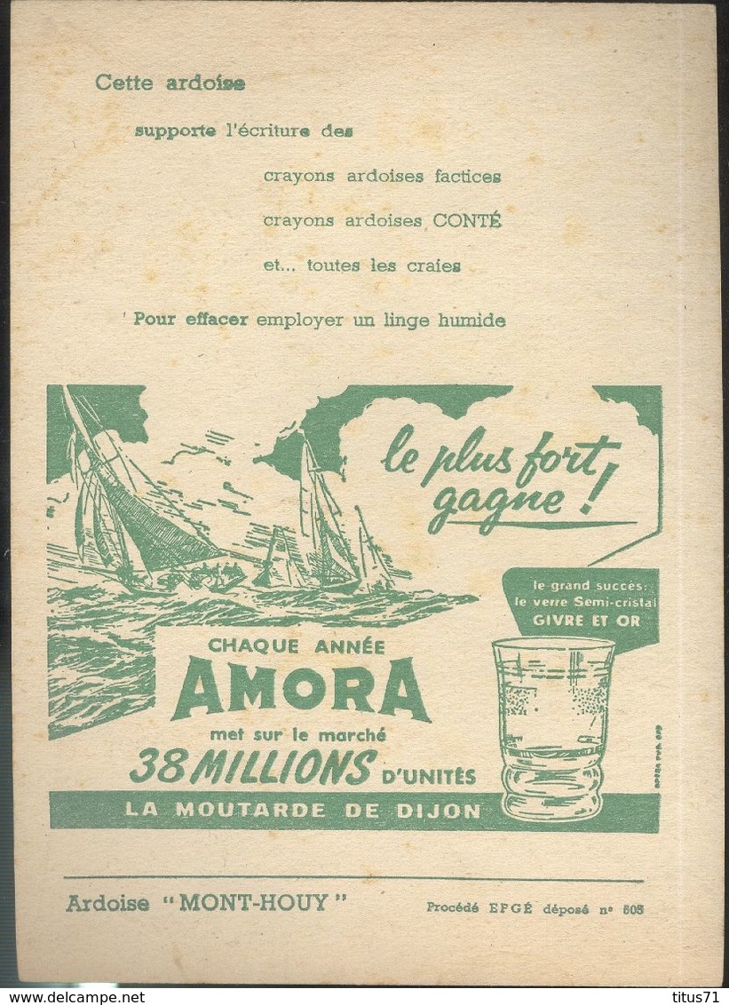 Ardoise Publicitaire Cartonnée - Amora - La Moutarde De Dijon - Très Bon état - Caffè & Tè