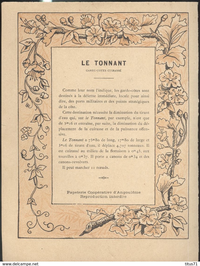 Protège Cahier Marine Française - Le Tonnant - Très Bon état - Transportmiddelen