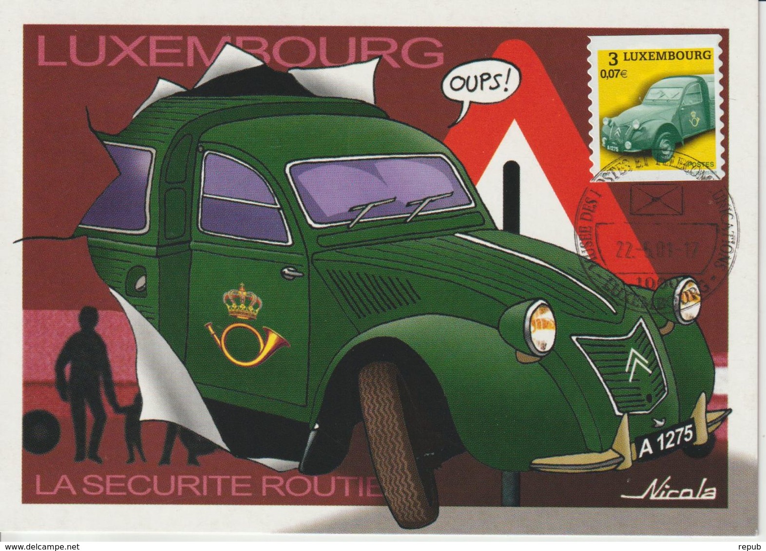 Luxembourg Carte Maximum 2001 Voiture 2CV Citroen 1487 - Tarjetas Máxima