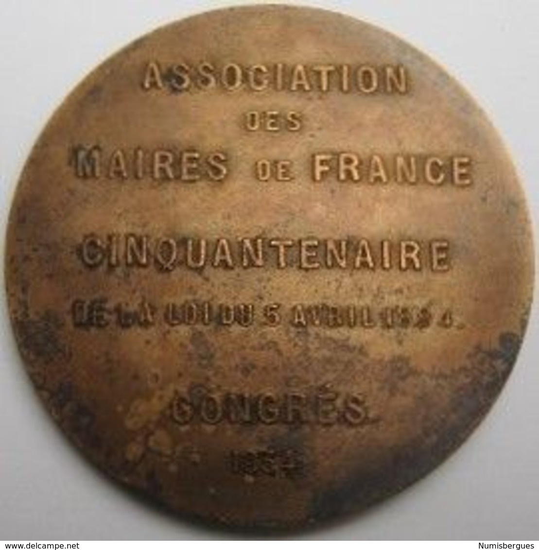 Médaille Bronze  Association Des Maires De France 1934 - Firma's