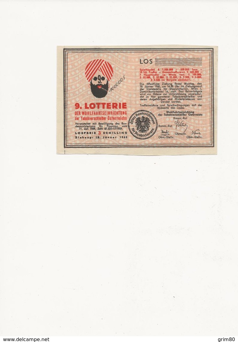 BILLET  DE LOTERIE - Biglietti Della Lotteria