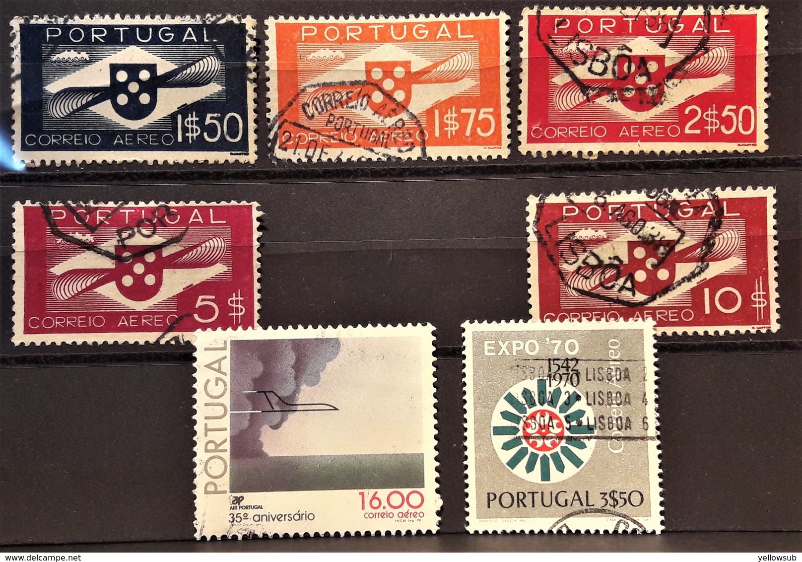 PORTUGAL : 1937/79 - Poste Aérienne : Entre N° 1 Et 12 - Usati