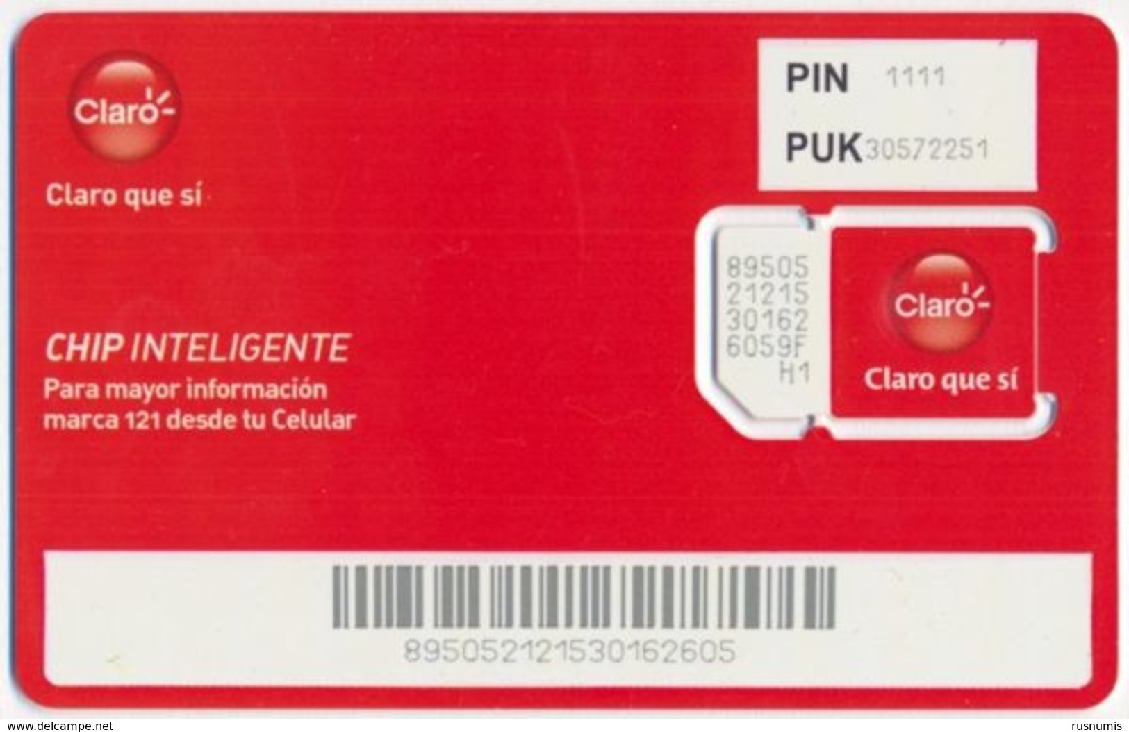 NICARAGUA CLARO GSM (SIM) CARD CHIP INTELIGENTE MINT UNUSED - Nicaragua