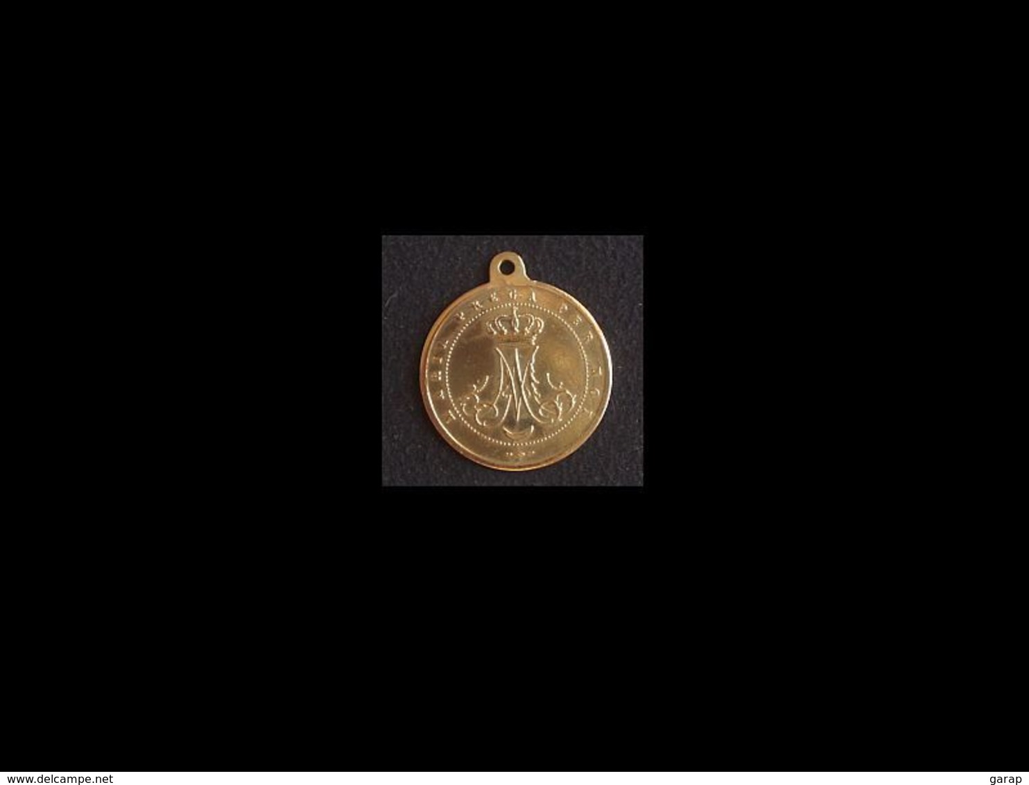 Med-652 Médaille Ancienne En Laiton Madona Dell'orto Chiavari Maria Prega Per Noi - Religione & Esoterismo