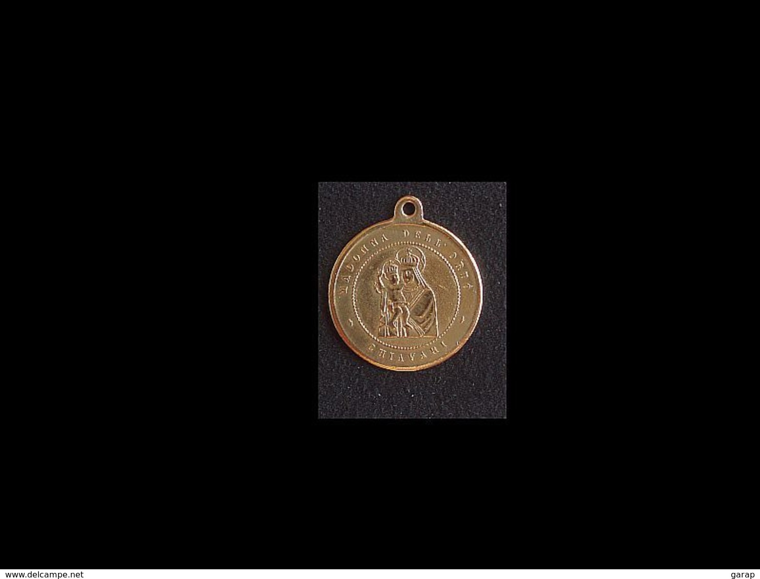 Med-652 Médaille Ancienne En Laiton Madona Dell'orto Chiavari Maria Prega Per Noi - Religione & Esoterismo